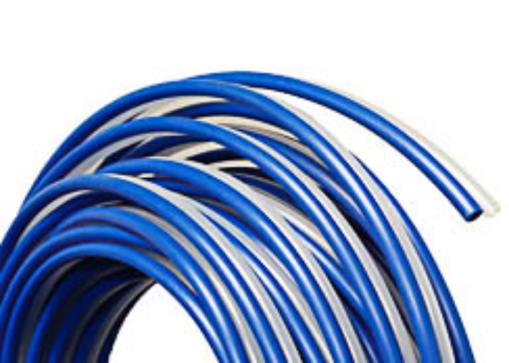 Picture of 1/4" OD Blue x 1/4" OD Natural Pneumatic Bonded Poly Tubing, LDPE