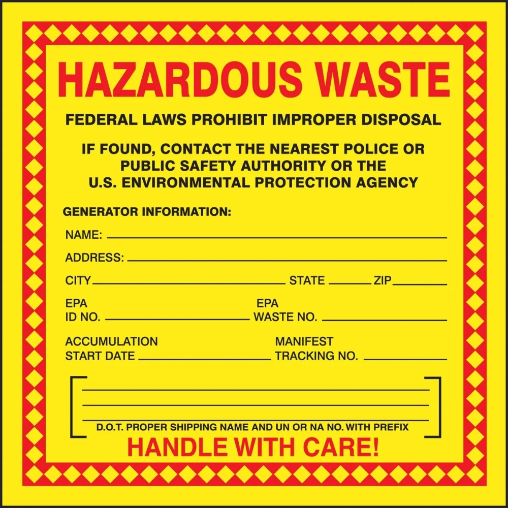 Picture of Drum Label "Hazardous Waste"