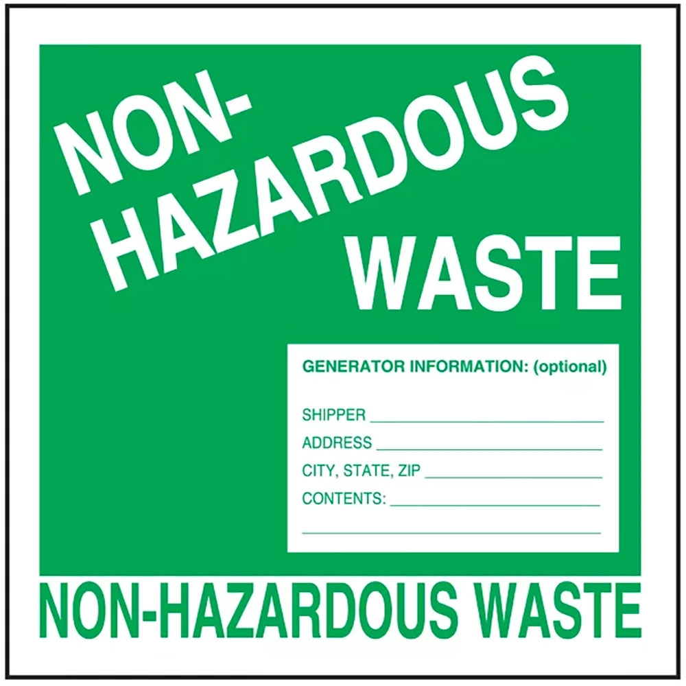 Picture of Drum Label "Non-Hazardous Waste"
