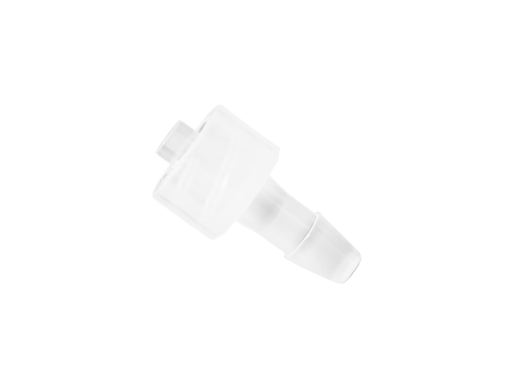 Picture of 1/4" OD Barb for Stop Valve x Luer Connection Polycarbonate